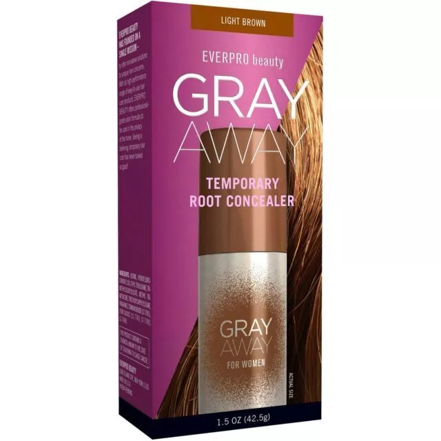 Everpro Gray Away EVP-1401 Temporary Root Concealer Spray Light Brown 1.5 oz