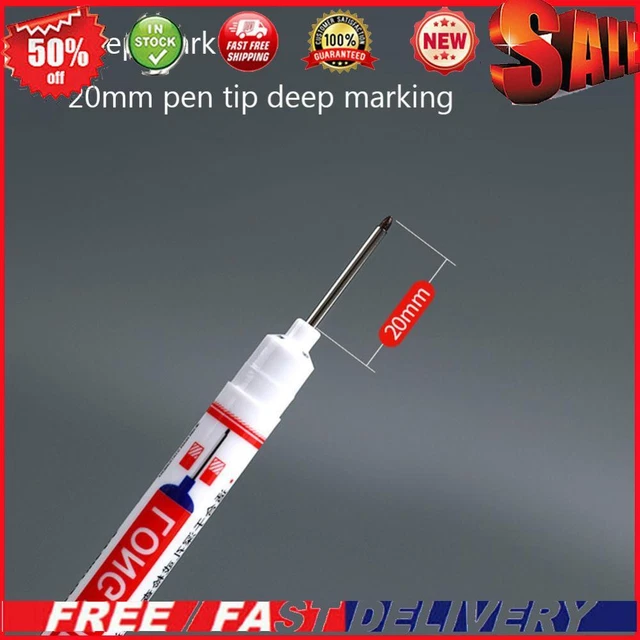 Long Head Marker Woodworking Multi-purpose Deep Hole Marker Pen (Blue)