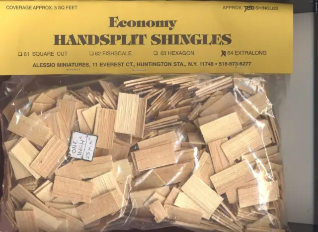 SHINGLES - #61 Square Split Wood 1250pcs 1/12 scale dollhouse made in USA