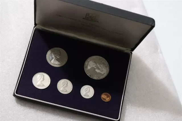 🧭 🇻🇬 First Coinage of the British Virgin Islands 1973 Proof Set B55 CG41