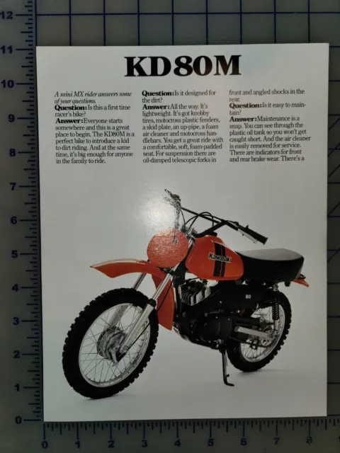 1980 Kawasaki Motorcycle Brochure Sheet KD80M