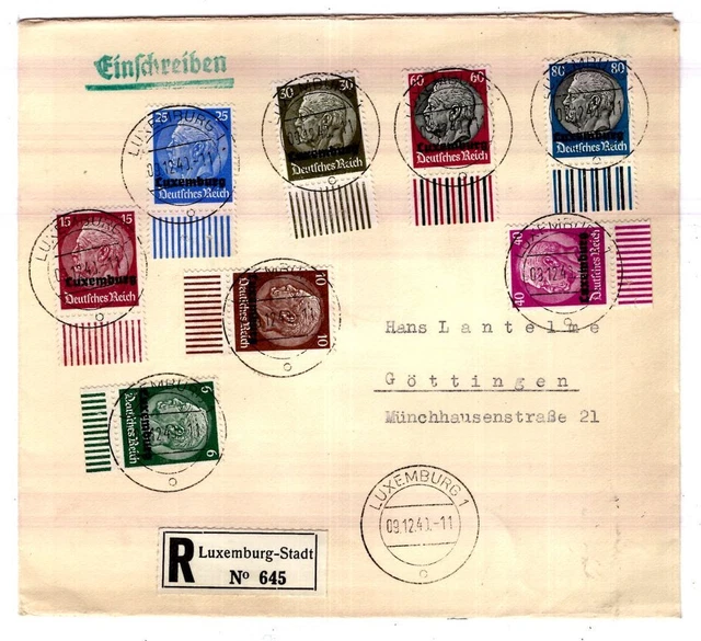 Luxemburg Ex 4/15 schöner R-Brief (T5036