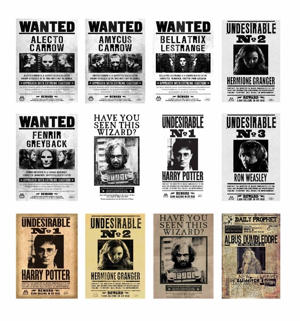 HARRY POTTER HOGWARTS Wanted POSTERS A4 A3 ROOM DECO BUY 1 GET 2 FREE £ ...