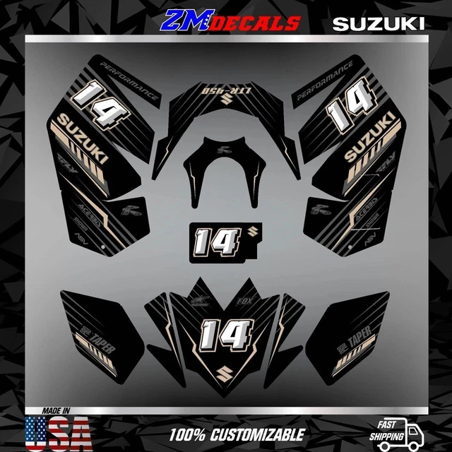 Kit D'autocollants Graphiques Orange Pour Suzuki LTR 450 (2006-2014) - Vinyle Haute Définition
