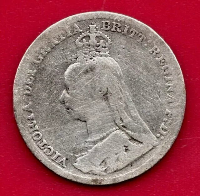 1891 VICTORIAN Silver 3 Pence Coin