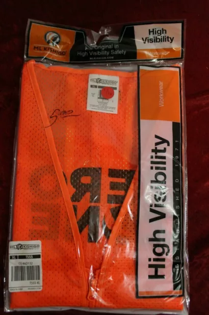 ML KISHIGO Reflective High Visibility Safety Vest sz XL Orange