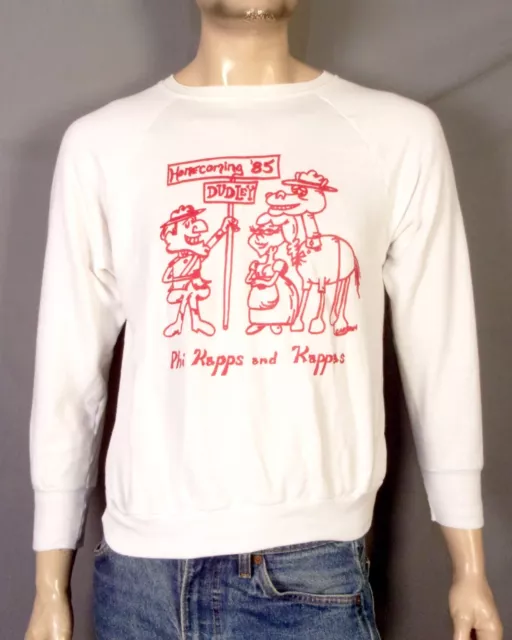 vintage 80s Dudley Do-Right Parody Sweatshirt Fraternity Rocky & Bullwinkle L