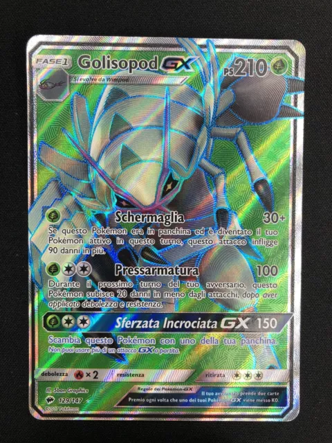 Pokemon Golisopod GX 129/147 Ombre Infuocate Ultra Rara Full Art Holo ITA Mint