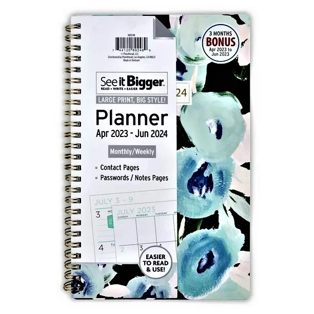 SEE IT BIGGER 2023 2024 Academic Monthly Planner Contacts Notes