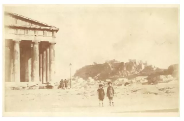 Grèce, Athènes, Le Parthénon vintage silver print  Tirage argentique  7x11