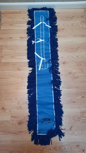 VITA Commercial Industrial 48" Dust Mop Head Blue 6" x 48" Tie Tapes NEW 4TC17