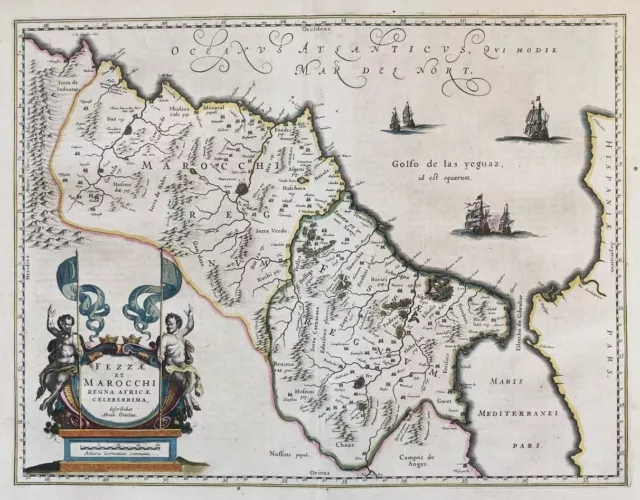 Morocco Maroc Marokko Africa Afrika Afrique carte map Karte Blaeu engraving 1640