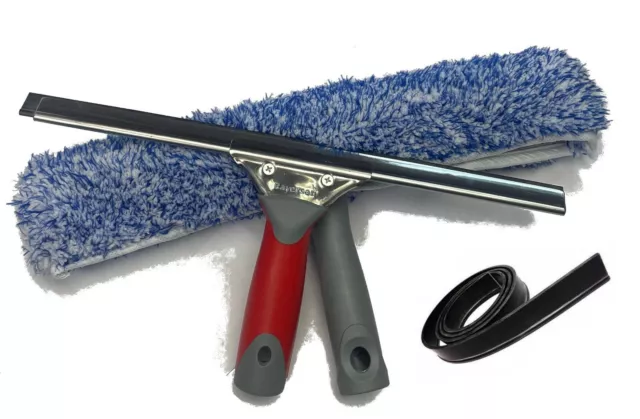 WINDOW CLEANING 8" SQUEEGEE + Handle Rubber & 10" Completed WINDOW WASHER SET