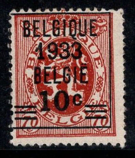 Belgique 1933 Mi. 374 Sans gomme 80% surimprimé 10 c