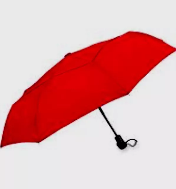 ShedRain Windpro Auto Umbrella~Safety RED~New Unused~11" folded~for Strong Winds