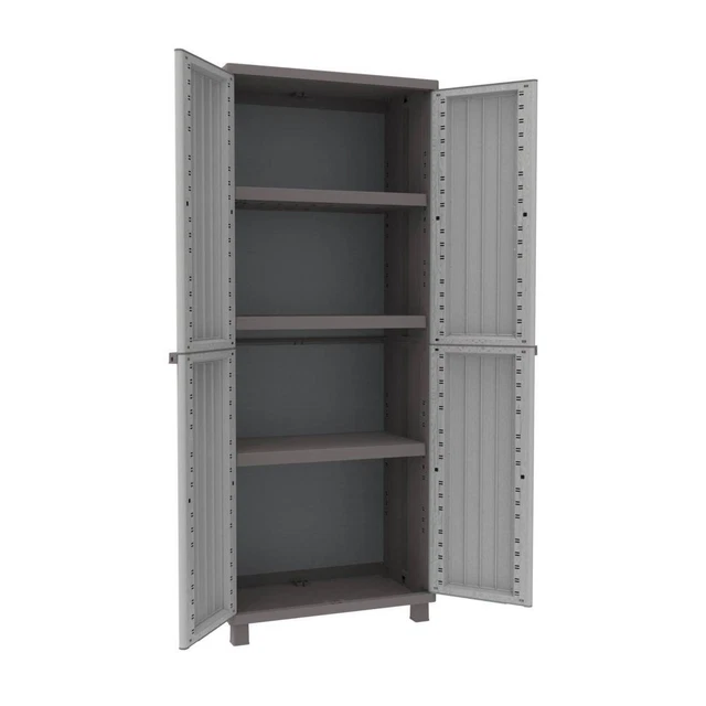 Armadio JWood 268 - 2 ante - 68 x 37,5 x 170 cm - PPL - effetto legno - grigio t