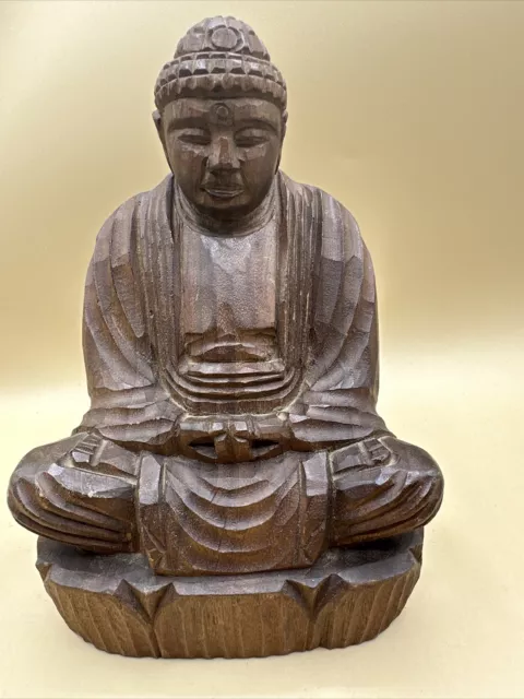 Hand Carved Wooden Buddha Statue