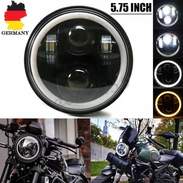 5.75" 5-3/4'' LED Angel Eye Halo DRL Scheinwerfer Für Harley Motorrad E-Geprüft