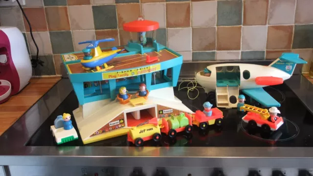 Vintage Fisher Price Airport, Complete And In Vgc.