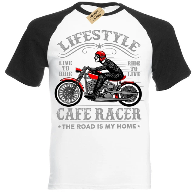 T-shirt lifestyle biker cafe racer moto maniche corte baseball