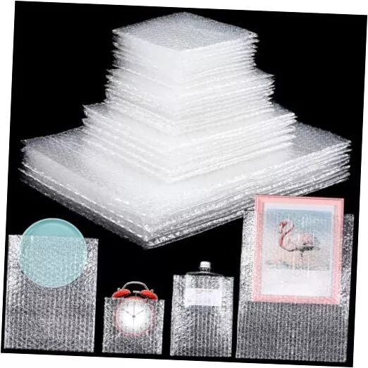 100 Pcs 5 Sizes Bubble Pouches Bags Bubble Bags for Shipping Multi Size Clear