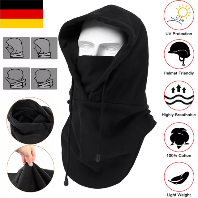 Maschera viso nera balaclava bicicletta sotto il casco sci caldo tattica antivento