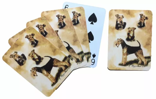 New Airedale Terrier Playing Cards - 52 Card Set By Artist Ruth Maystead