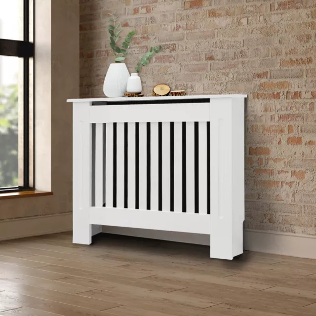 Cache-radiateur couvercle chauffage en MDF maison de campagne 78x19x82cm blanc