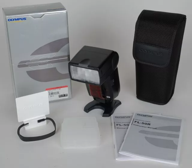 Mint Boxed Olympus FL-50R Cobra TTL Bounce Swivel Zoom Flash with Warranty