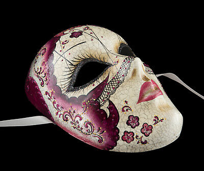 Mask from Venice Volto Face IN Paper Mache Retro Handmade Single 2580 3