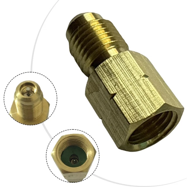 BRASS R32 LEFT Handed 14 SAE Thread Adapter for R454ABC HVAC Mini Split ...