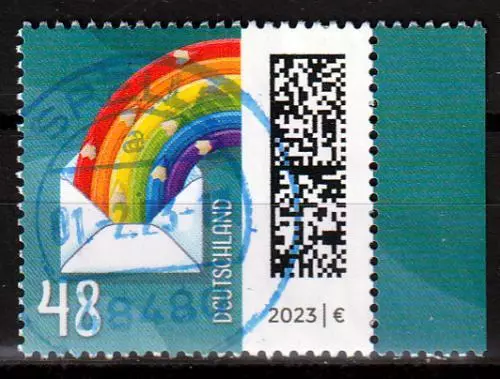 Bund BRD Welt der Briefe  48 ct Regenbogenbrief - Mi. 3735 gestempelt