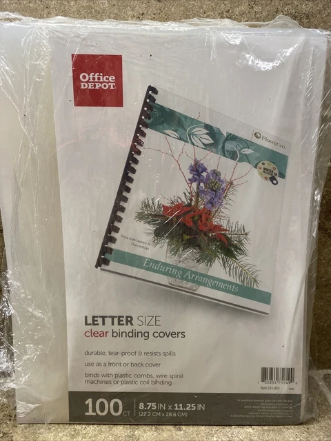 🔥Office Depot 8.75 x 11.25 Inch clear poly Binding Covers 100 Pack BEST DEAL!🔥
