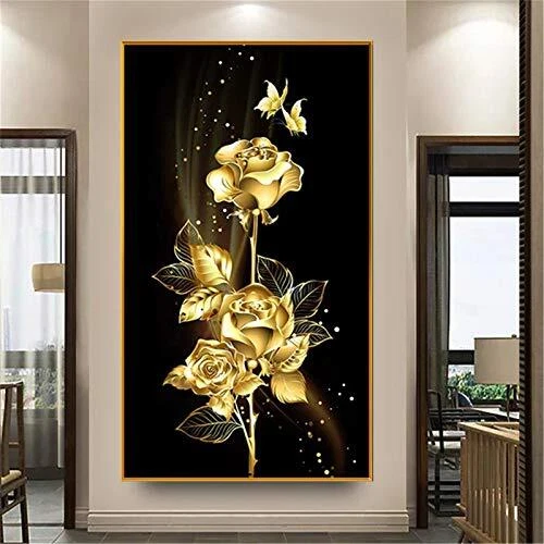 Nicole Knupfer 5D DIY Diamond Painting Set, DIY 5D Diamant Malerei, Rose,