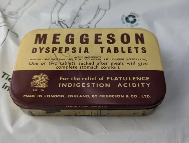 Vintage Meggeson Dyspepsia Tablets Tin