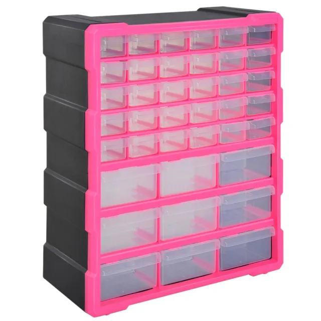 Organizador de gabinete de herramientas de cajón 39 de plástico accesorios para el pecho pernos artesanales rosa rosa rosa