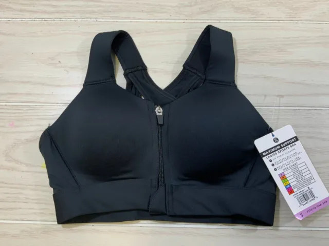 Champion Sports Bra 34d Motion Control Front Zip Maximum Support White MSRP  $45