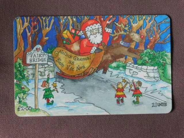 Chip Kaart gebruikt Isle of Man - Christmas 1996