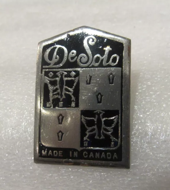 Vintage Enamel De Soto Radiator Badge Emblem Plate Topper Logo Nameplate Classic