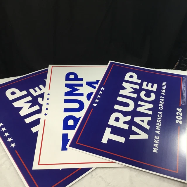 3 DONALD TRUMP 2024 Official Campaign Placard/Rally Signs 1 White + 2