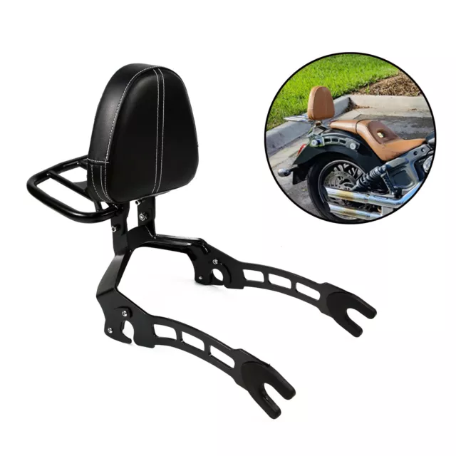 Black Sissy Bar Passenger Backrest Luggage Rack For Indian Scout 2015-2023 USA