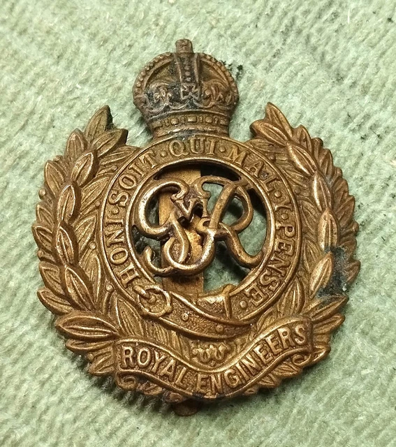 ROYAL ENGINEERS ORIGINAL British Army Cap Badge WW2 brass £9.99 ...