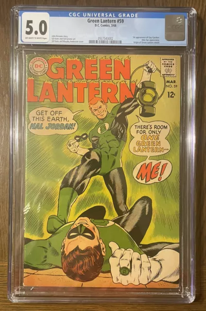 Green Lantern 59 CGC 5.0 Origin retold 1st app Guy Gardner 1968 DC Comics KEY