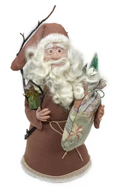 15” Santa’s to Treasure Plush Christmas Figurine TX Primitive Folk Art Birdhouse