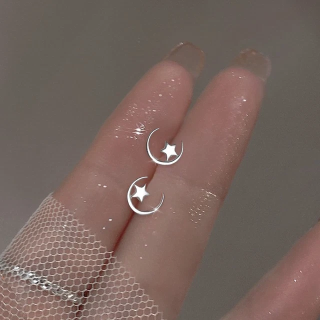 Fashion Small Moon Star Ear Stud Earrings Women Party Wedding Jewelry Gift New