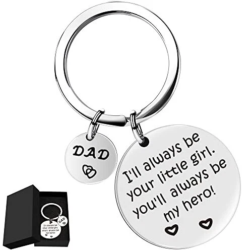 Keychain Gifts for Dad, Drive Safe Dad I Love You Keychain Dad Gifts from