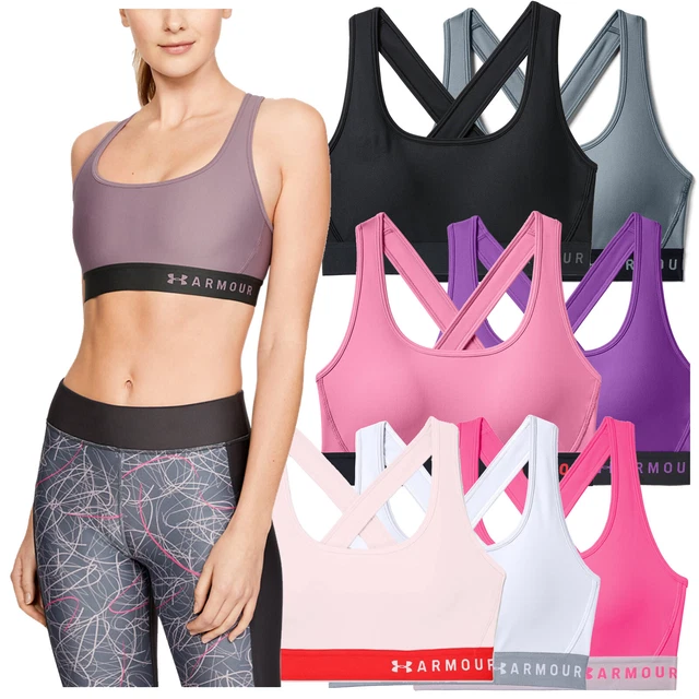 Under Armour Donna Medio Sostegno Impact Crossback SPORTS Bra Ua Gym Corsa Top