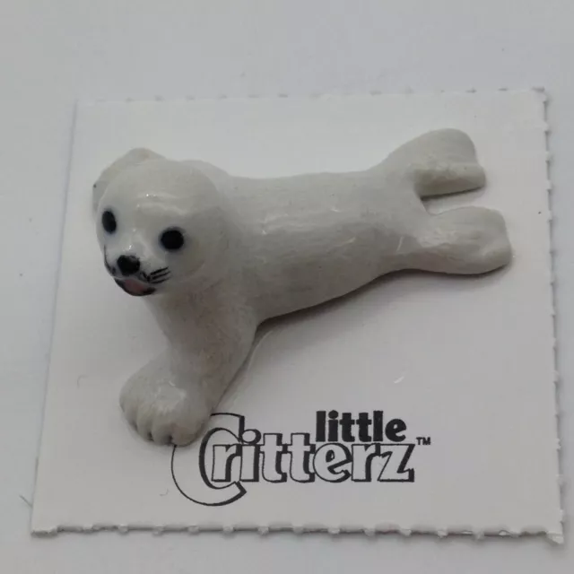 Torpedo Harp Seal Pup Figurine Realistic Miniature Porcelain