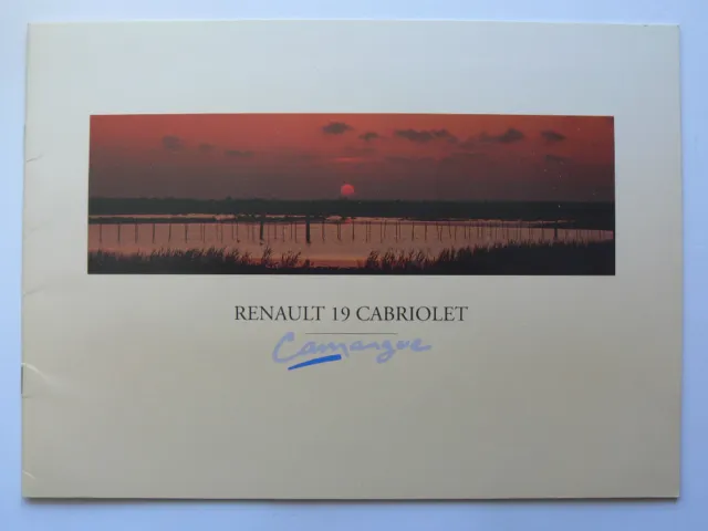 Catalogue RENAULT  19  Cabriolet  Camargue         1992