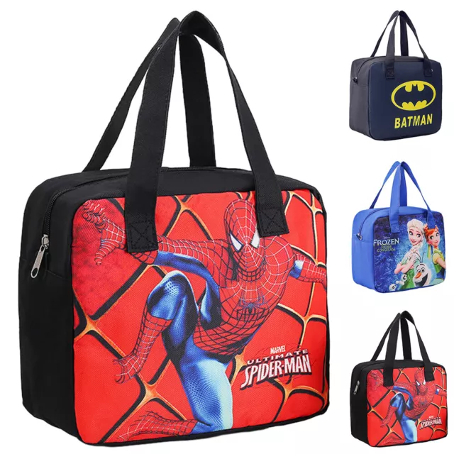 Kids Boys Girls School Insulated Lunch Box Bag Food Picnic Pack Spiderman Frozen